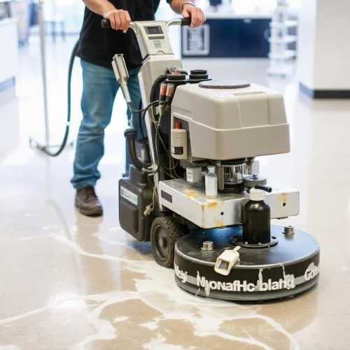 Floor stripping process demonstration